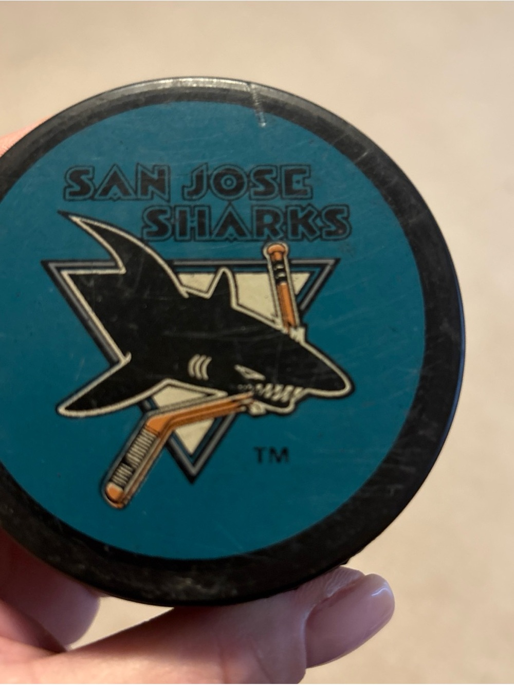 San Jose Sharks Hockey Puck - Teal and Black